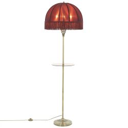 Citilux Базель CL407933T Торшер бронза со столиком и красным абажуром