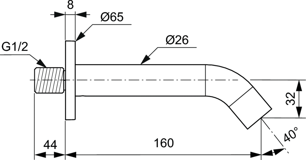 Настенный излив Ideal Standard JOY для раковины , цвет - хром