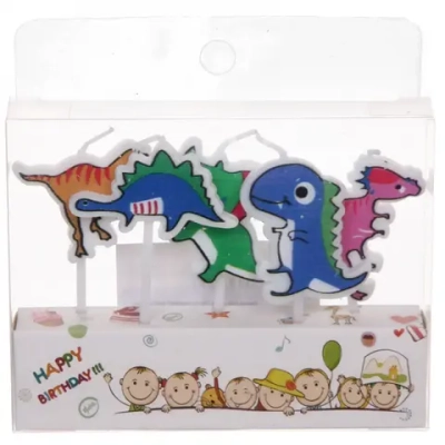 Свечи для торта «Динозаврики» (набор 5 шт) 8 см