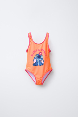ZARA КУПАЛЬНИК С ПРИНТОМ LILO & STITCH © DISNEY, ЦВЕТ ФУКСИИ