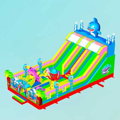 Коммерческий надувной батут «Морские приключения 2» 12*6*5 м