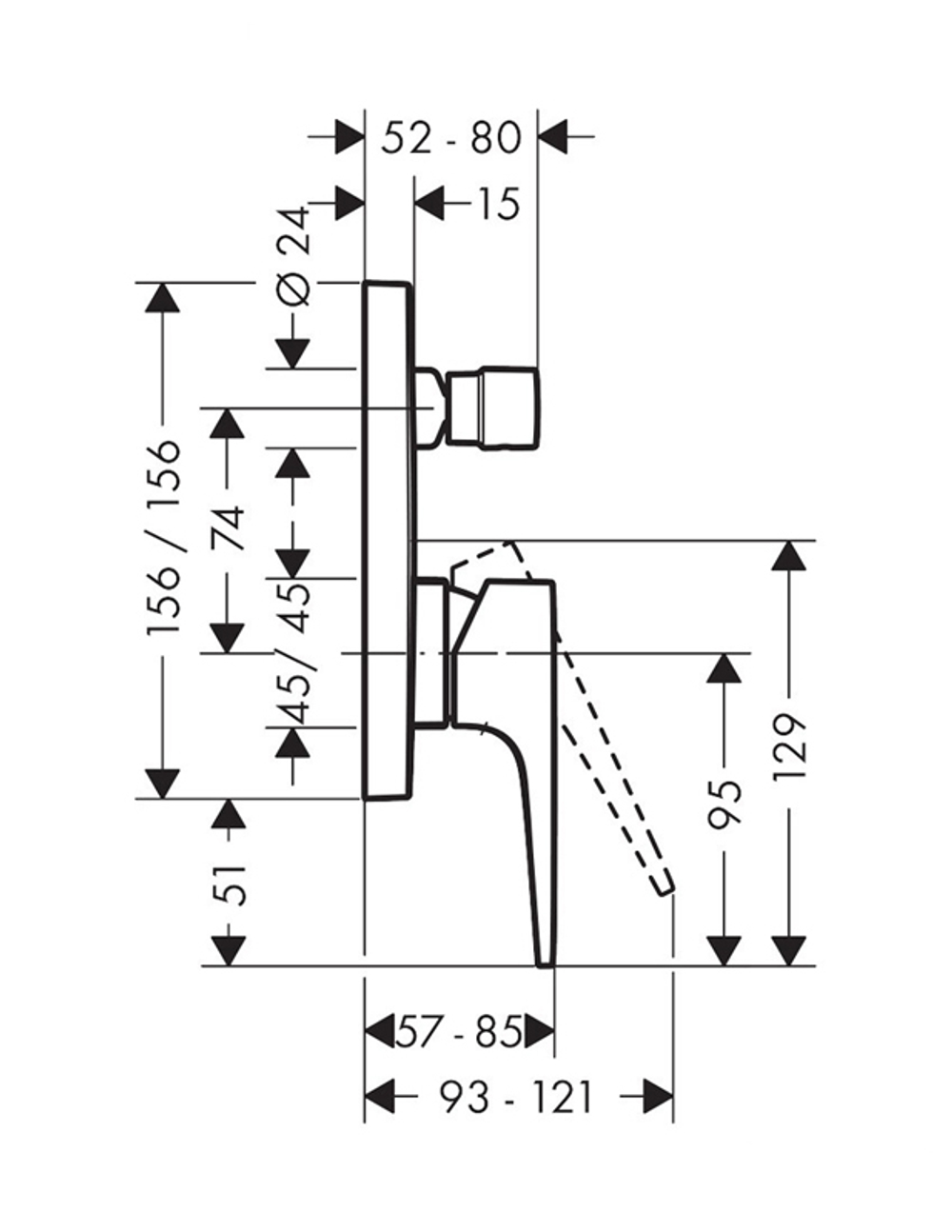 Смеситель для ванны Metropol, однорычажный, с рычаговой рукояткой, полированное золото Hansgrohe 32545990