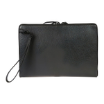 Balenciaga Metal Accessories Leather Clutch Men"s Black