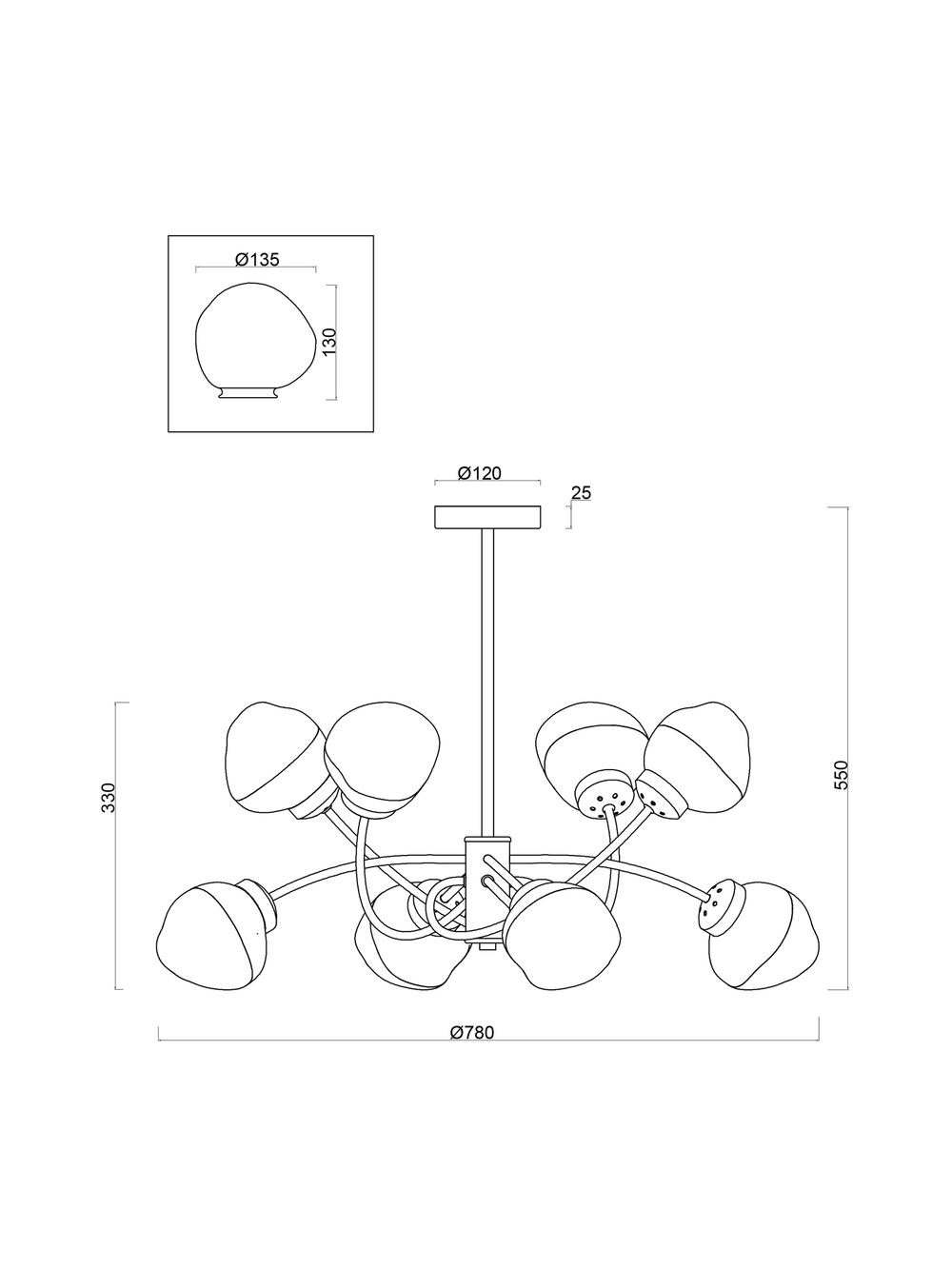 Люстра Freya FR8017PL-08MG