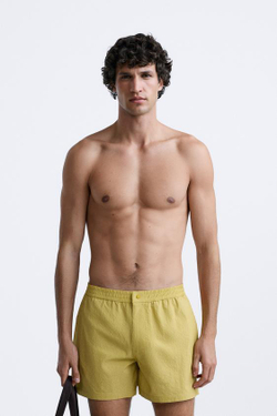 ZARA ПЛАВКИ ТЕКСТУРИРОВАННЫЕ, ЦВЕТ ОЛИВКОВОГО МАСЛА