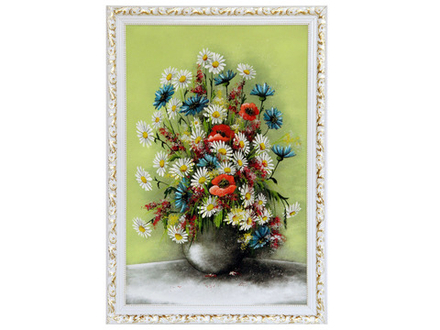 Карина №6"Полевые цветы в горшке" рисованная уральскими минералами 47-67см артикул 10786