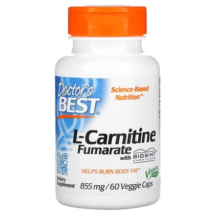 Doctor's Best, L-карнитин фумарат с биосинт-карнитином, 60 растительных капсул