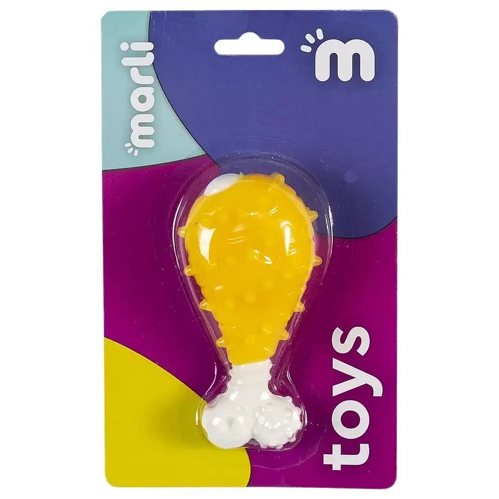 Игрушка для собак "Куриная ножка Marli" с ароматом курицы из термопластичной резины,12х6см