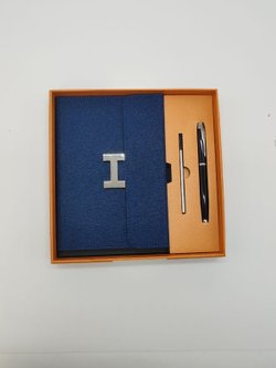 Блокнот подарочный А5 с ручкой Н-синий (7728-3)