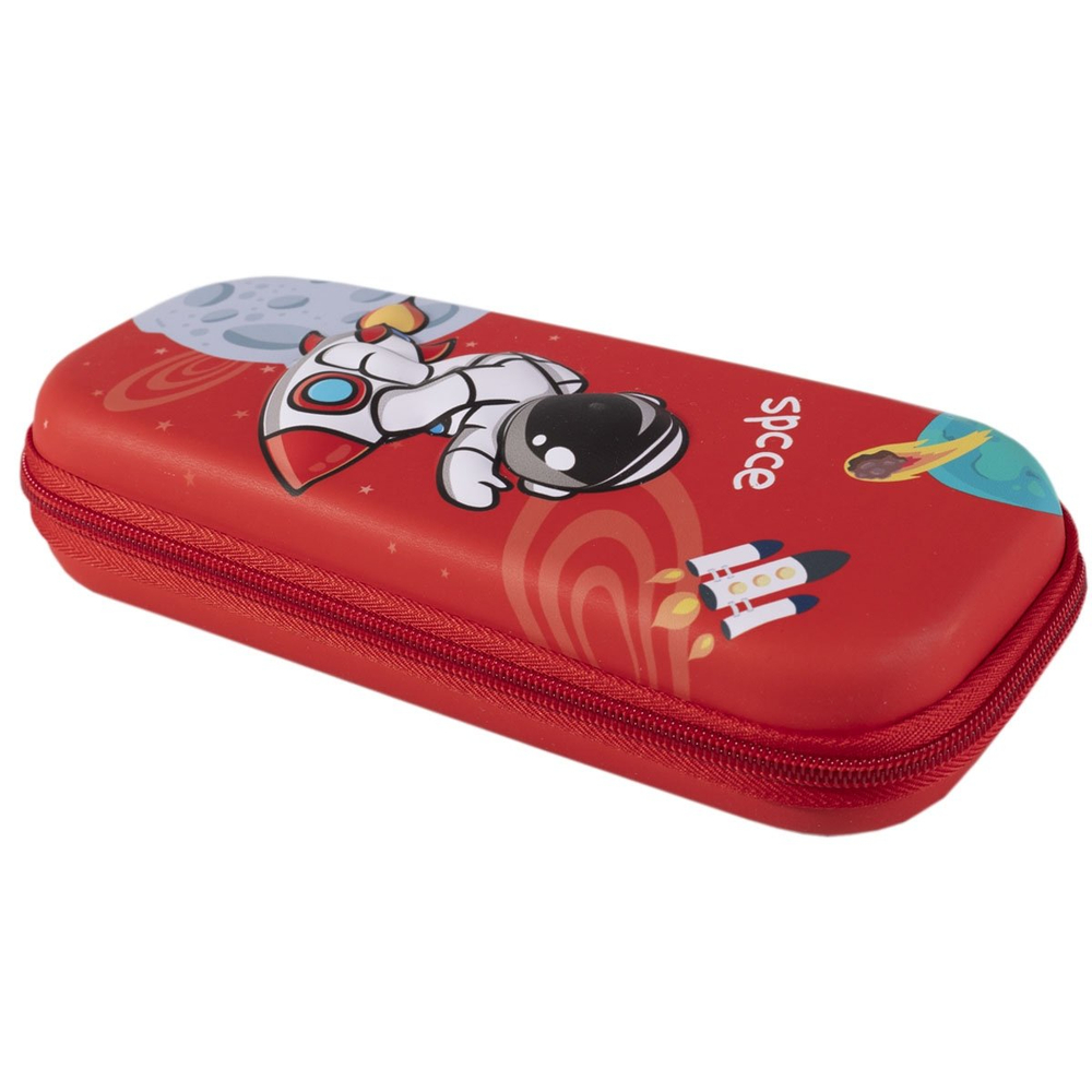 Пенал EVA Alingar, 1 отделение, откидная планка, карман сетка, "Space", микс (крас,син,голуб), космонавт