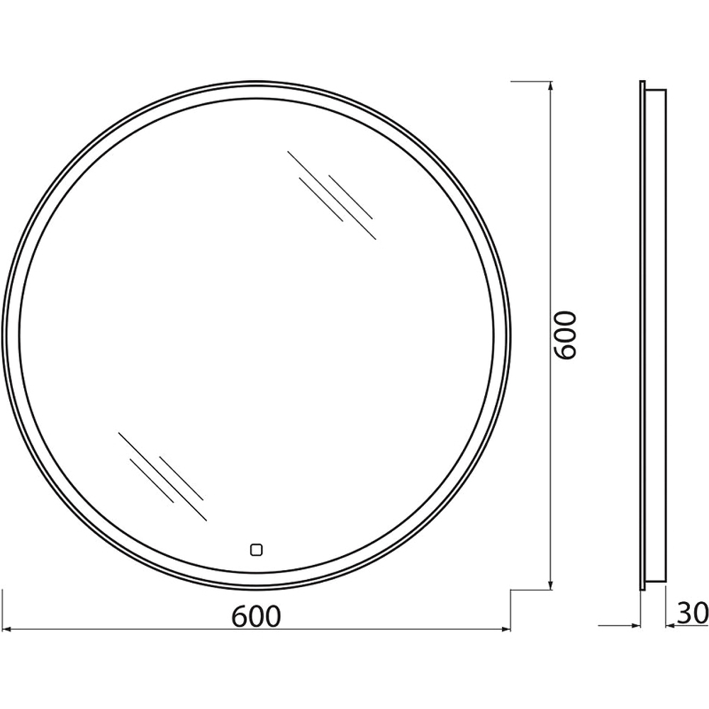 Зеркало BelBagno SPC-RNG-600-LED-TCH с подсветкой с сенсорным выключателем