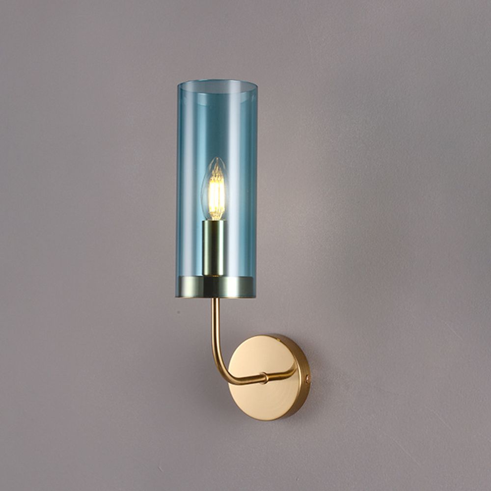 Настенный Светильник Agne Blue Glass Tube Wall Light By Imperiumloft