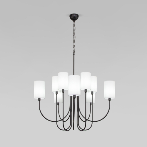 Умная подвесная люстра с тканевыми абажурами 60164/10 черный