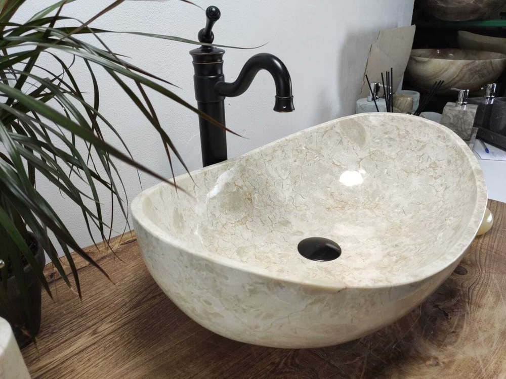 Раковина из мрамора Oval Cream OM-70953 55*38*19 00999