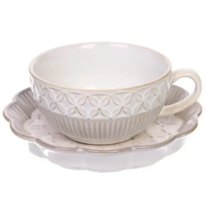 Чайная пара «Верона» (кружка 230мл, блюдце) ромбы