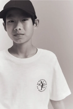 H&M Футболка с принтом и надписью, белый