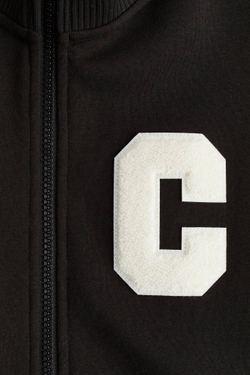 H&M Толстовка свободного кроя на молнии, черный/белый