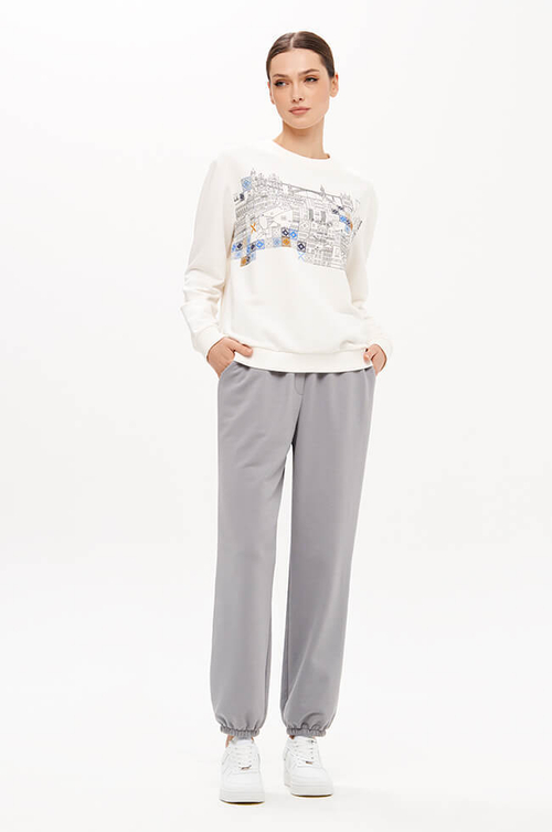 23351 Свитшот женский (молочный)