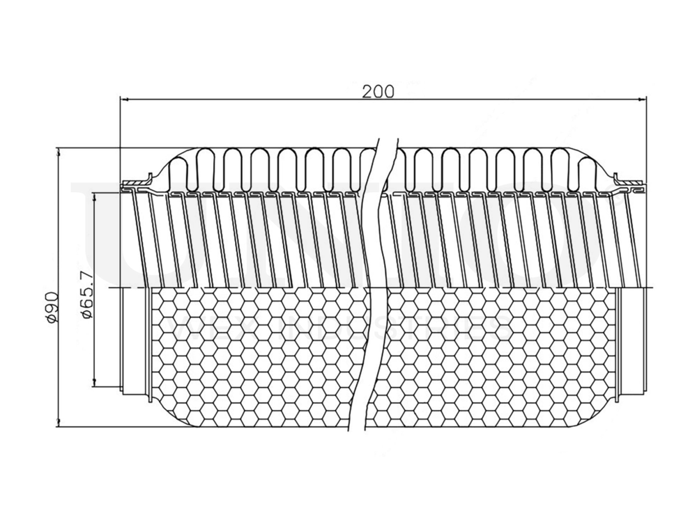 Гофра глушителя 65x200 мм WireFlex UNIO EXP-65200W