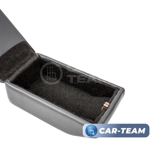 Подлокотник с боксом Лада X-Ray (без регулировки сиденья по высоте), Renault Logan 2, Sandero 2, Duster 2 (с регулировкой по высоте) из экокожи с узором - черный ромб, "Аламар"