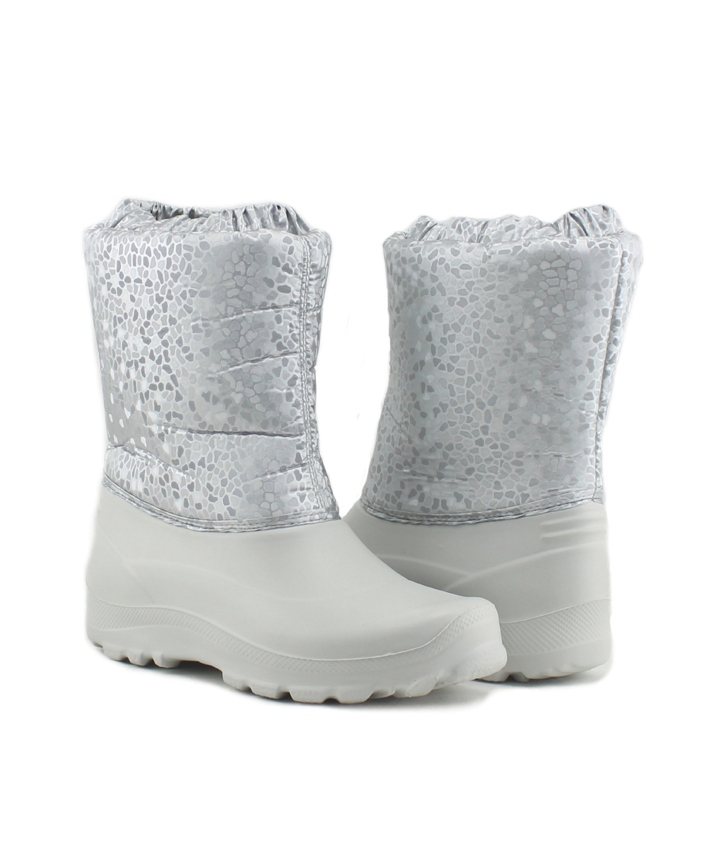 Полусапожки женские из ЭВА с комбинированным верхом Д408 (камешки + жемчужный, 36-37)