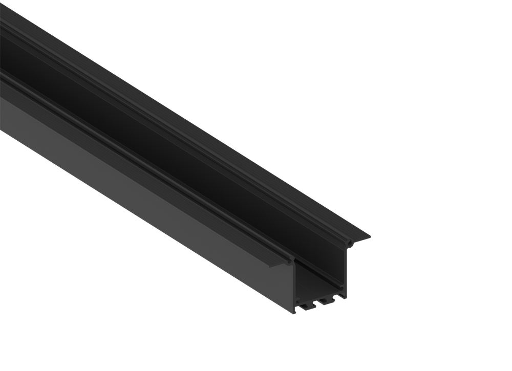 Встраиваемый алюминиевый профиль под шпаклевку,  40х76х2000. Цвет: Черный матовый, RAL9005, Серия:DN8ALE