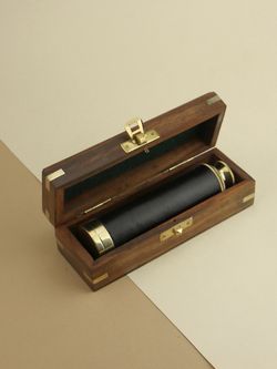 Nautical Подзорная труба в деревянном футляре