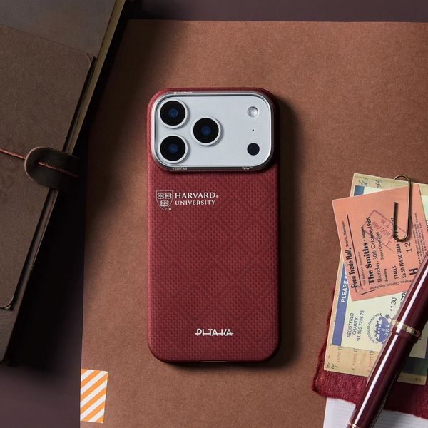 Чехол Pitaka Edge Case для iPhone 17 Pro Max, Гарвардский багровый | Harvard Crimson