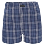 Синие хлопковые трусы-боксеры в клеточку (Размер: M) (Цвет: разноцветный)