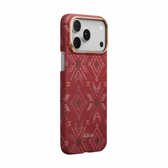 Чехол Pitaka Threads of Winter Ultra-Slim (PitaTap™) для iPhone 17 Pro, красный