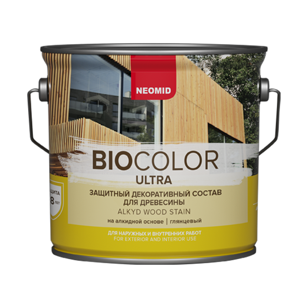 Защитный декоративный состав для древесины NEOMID BiO COLOR Ultra