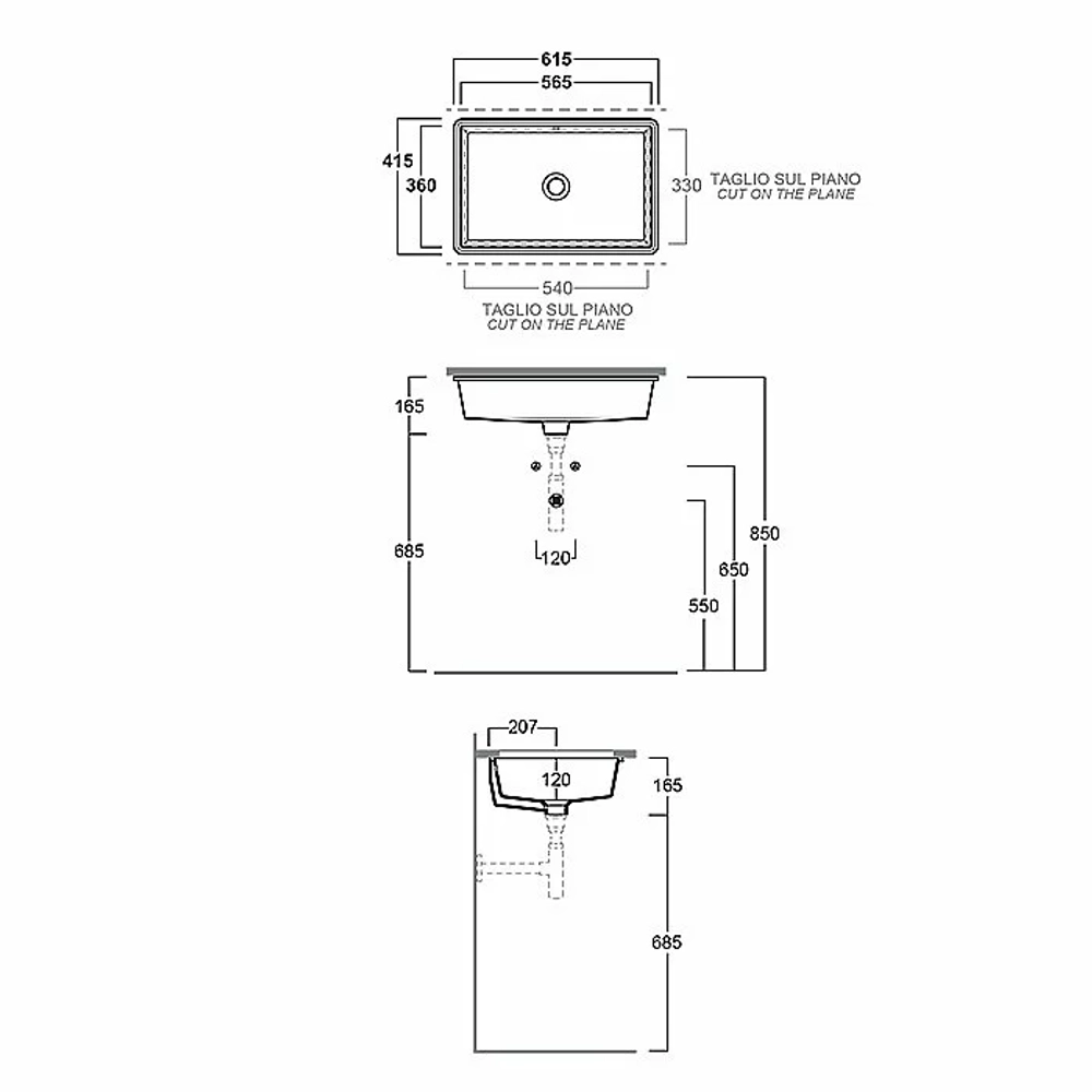 РаковинаSIMAS Lavabi d'arredo S60 bi 61.5