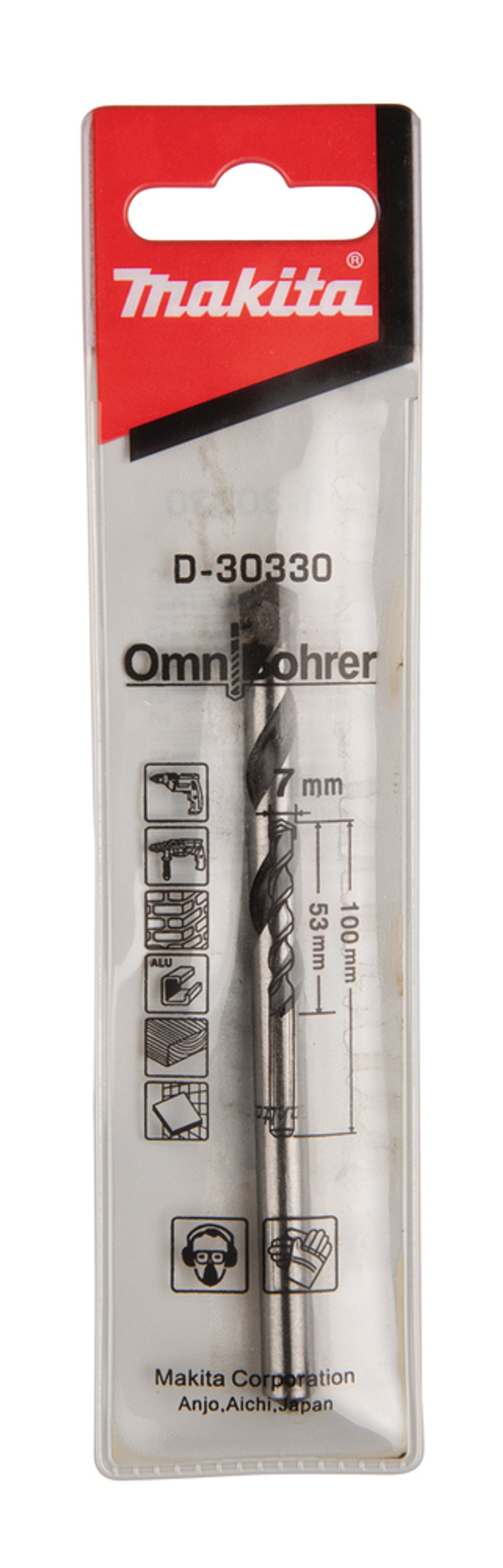 Сверло универсальное 7х53x100 Makita D-30330 Универсальное 6,0 x 58 х 100 мм HM CT
