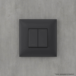 Инвертор двухклавишный в стену, "Avanti", "Черный матовый"