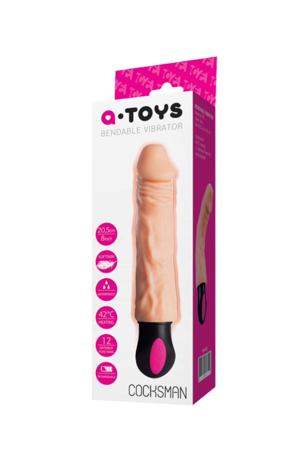 Реалистичный вибратор с подогревом A-Toys by TOYFA Cocksman, TPE, телесный, 26,5 см