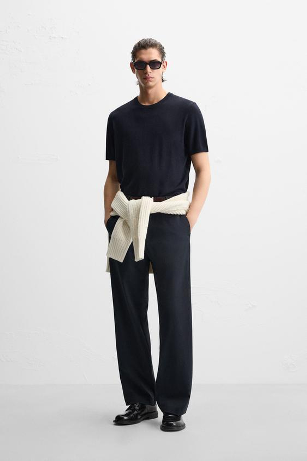 ZARA ФУТБОЛКА СВОБОДНОГО КРОЯ, МОРСКОЙ СИНИЙ