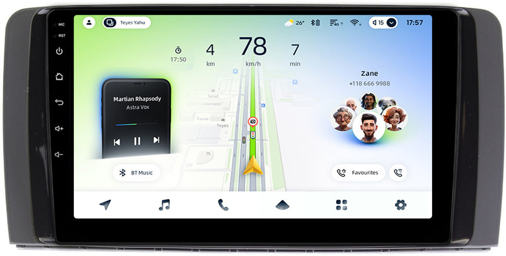 Магнитола для Mercedes-Benz R W251 2005-2015 - Teyes CC4L монитор 9" IPS на Android 14, Snapdragon 662, CarPlay, 4G SIM-слот