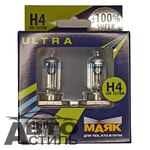 Автолампа H4 24V 75/70W P43t Маяк +100% Super Light 84430SL+100 (к-т)