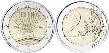 Ирландия 2 евро 2016 100 лет Пасхальному восстанию UNC