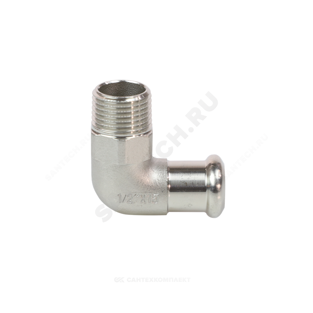 Угольник сталь нерж AISI 316L 90гр Дн 22х1/2" Ру16 пресс/НР Inoxpres RM 197102022