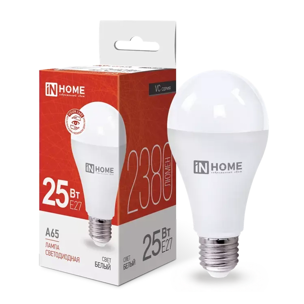 Лампа светодиодная LED-A60-VC 15Вт 230В Е27 4000К БЕЛЫЙ 1430Лм IN HOME