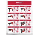 Перфоратор WORTEX RH 2629 в чемодане, + 2 зубила, 3 сверла, 800 Вт, 3 Дж, 26 мм, 4 режима, SDS-plus