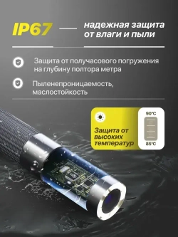 Эндоскоп автомобильный для смартфона с подсветкой Type C 360 iPhone Android ios поворотный