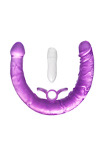 Фаллоимитатор двусторонний с вибрацией Toyfa фиолетовый 35 см