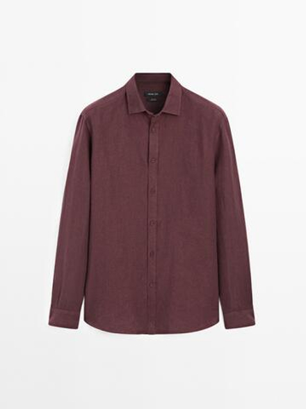 Massimo Dutti Рубашка прямого кроя, бордо