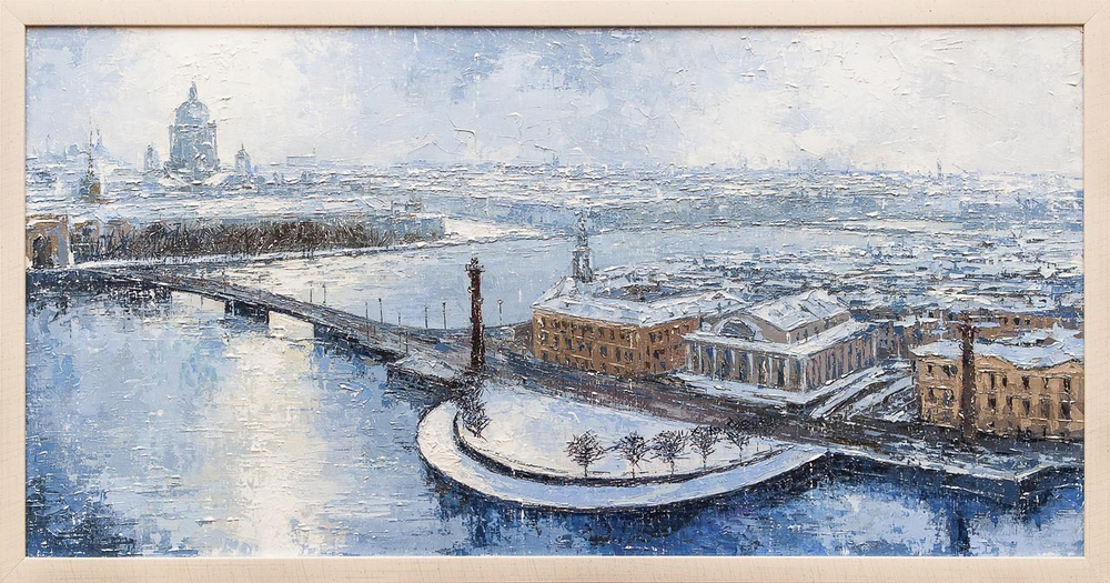 Картина маслом "Стрелка СПб" Клеверов