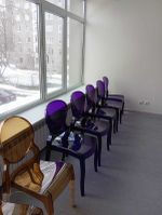 Стул прозрачный, Pedrali Queen, фиолетовый