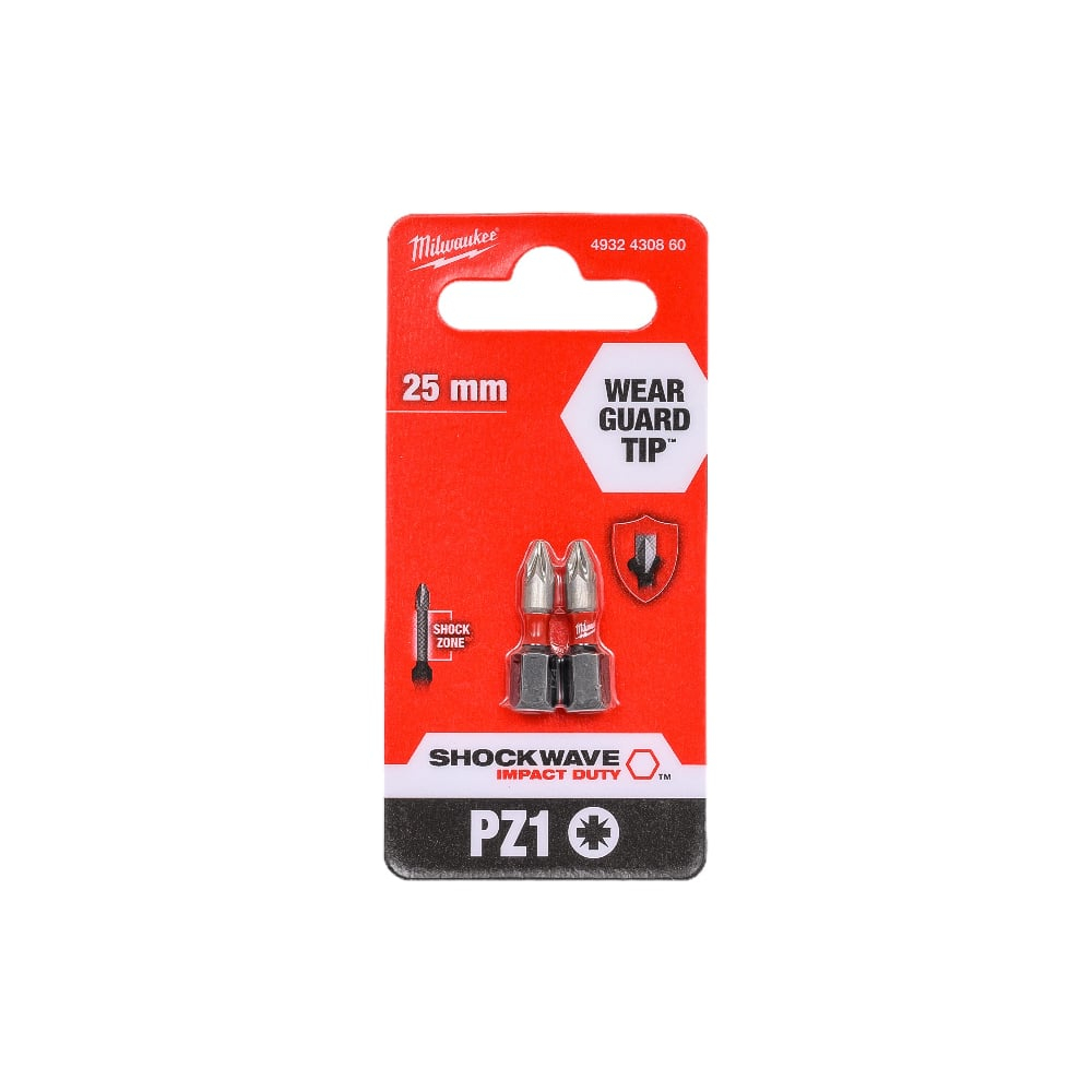 Насадка SHOCKWAVE (2 шт; PZ1; 25 мм) Milwaukee 4932430860