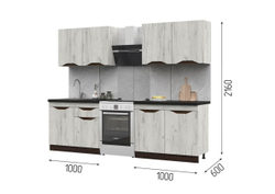 Паола Кухня 2,0м Дуб крафт белый / Дуб крафт белый