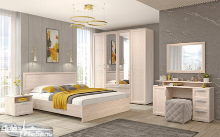 Современная спальня Корвет люкс ясень шимо